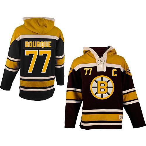 Bruins #77 Ray Bourque Black Sawyer Hooded Sweatshirt Stitched Jersey