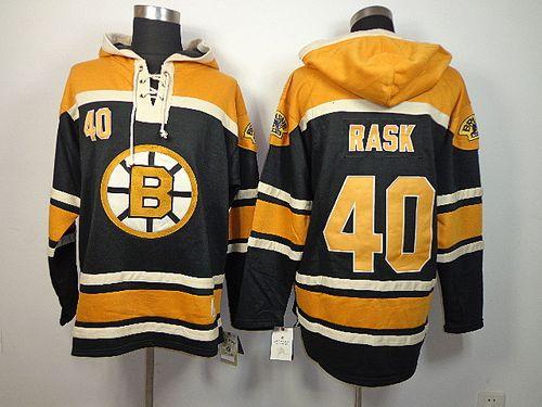 Bruins #40 Tuukka Rask Black Sawyer Hooded Sweatshirt Stitched Jersey