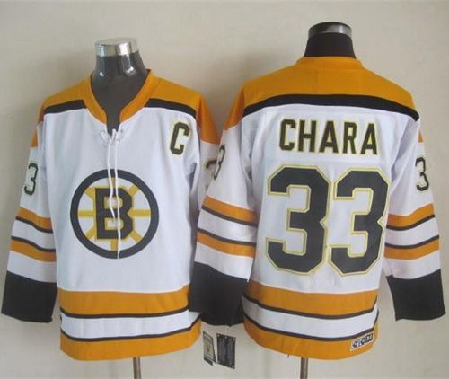 Bruins #33 Zdeno Chara White CCM Throwback Stitched Jersey