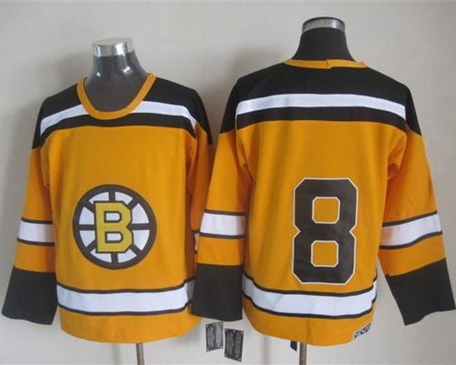 Bruins #8 Cam Neely Yellow CCM Throwback Stitched Jersey