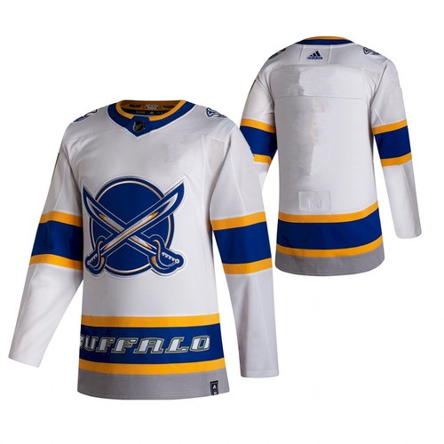Buffalo Sabres Blank White 2020-21 Reverse Retro Stitched Jersey