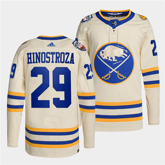 Buffalo Sabres #29 Vinnie Hinostroza 2022 Cream Heritage Classic Stitched Jersey