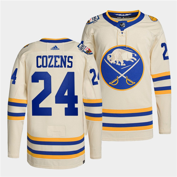 Buffalo Sabres #24 Dylan Cozens 2022 Cream Heritage Classic Stitched Jersey