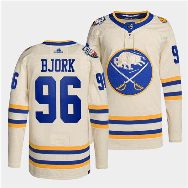 Buffalo Sabres #96 Anders Bjork 2022 Cream Heritage Classic Cream Stitched Jersey