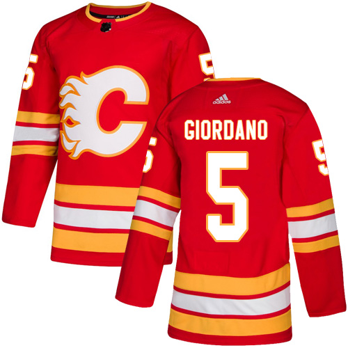 Calgary Flames #5 Mark Giordano Red Stitched Jersey
