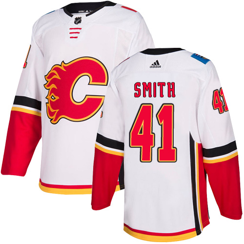 Calgary Flames #41 Mike Smith White Away Stitched Jersey