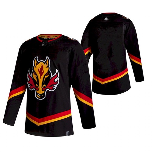 Calgary Flames Blank 2020-21 Black Reverse Retro Stitched Jersey