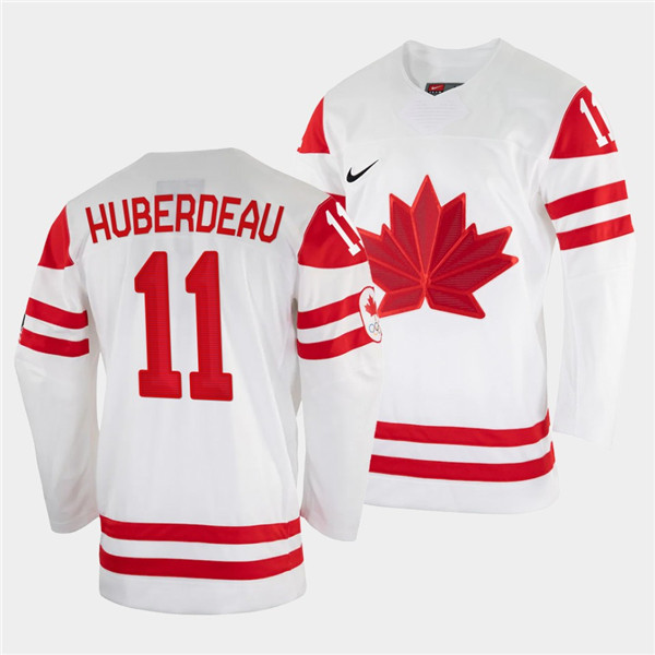 Canada Hockey #11 Jonathan Huberdeau 2022 Beijing Winter Olympic White Stitched Jersey