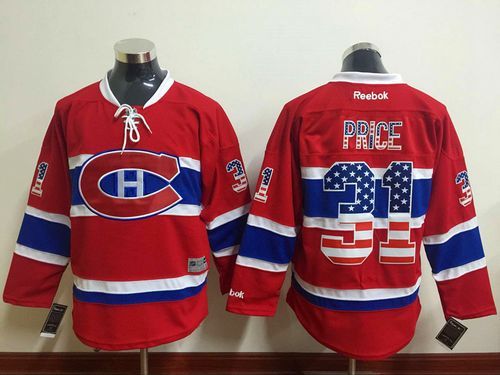 Canadiens #31 Carey Price Red USA Flag Fashion Stitched Jersey