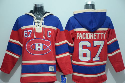 Canadiens #67 Max Pacioretty Red Sawyer Hooded Sweatshirt Stitched Jersey