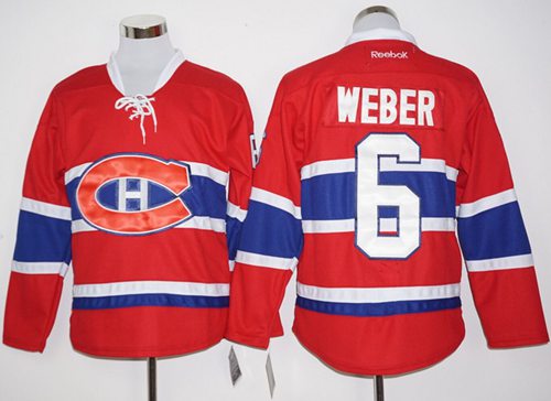 Canadiens #6 Shea Weber Red Home Stitched Jersey