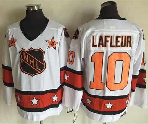 Canadiens #10 Guy Lafleur White Orange All Star CCM Throwback Stitched Jersey