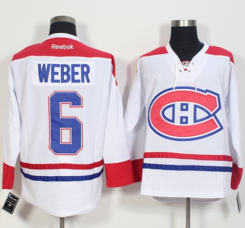 Canadiens #6 Shea Weber White Stitched Jersey