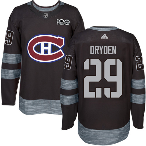 Canadiens #29 Ken Dryden Black 1917-2017 100th Anniversary Stitched Jersey