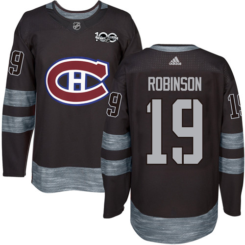 Canadiens #19 Larry Robinson Black 1917-2017 100th Anniversary Stitched Jersey