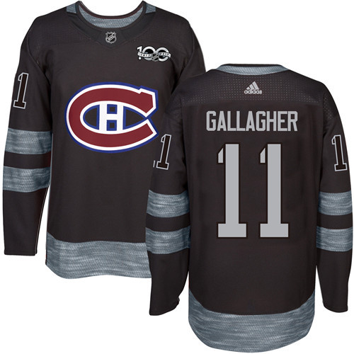 Canadiens #11 Brendan Gallagher Black 1917-2017 100th Anniversary Stitched Jersey