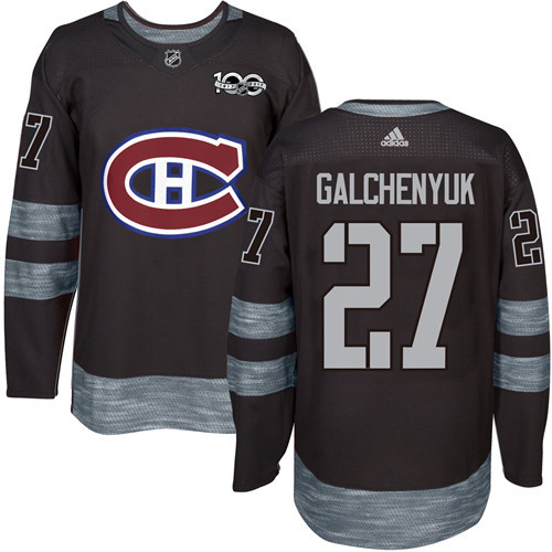 Canadiens #27 Alex Galchenyuk Black 1917-2017 100th Anniversary Stitched Jersey