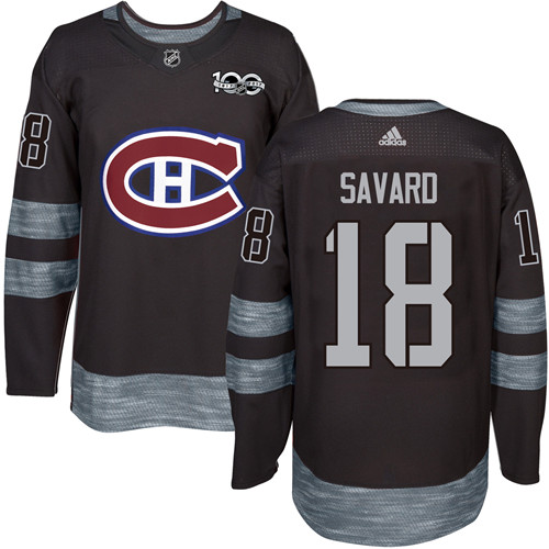 Canadiens #18 Serge Savard Black 1917-2017 100th Anniversary Stitched Jersey