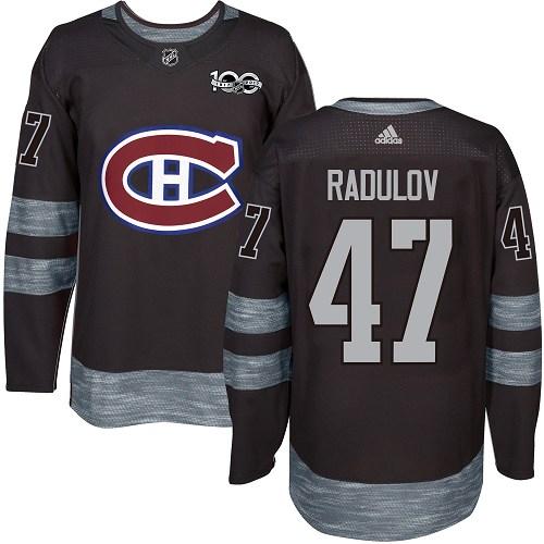 Canadiens #47 Alexander Radulov Black 1917-2017 100th Anniversary Stitched Jersey