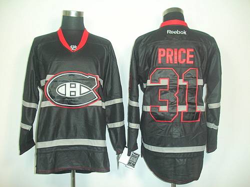 Canadiens #31 Carey Price Black Ice Stitched Jersey
