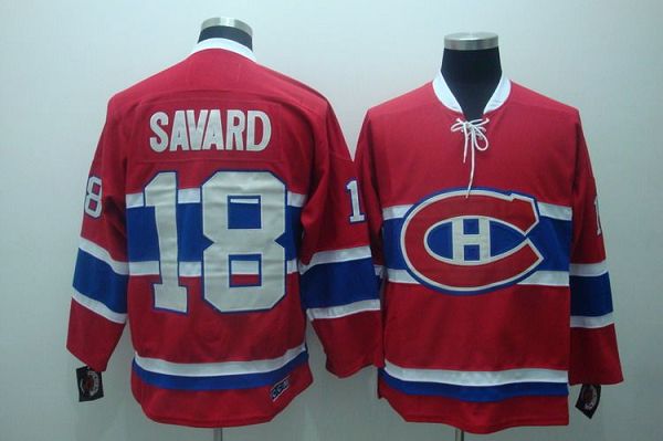 Canadiens #18 Serge Savard Stitched Red CH CCM Throwback Jersey