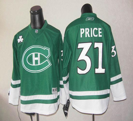 Canadiens St Patty's Day #31 Carey Price Green Stitched Jersey