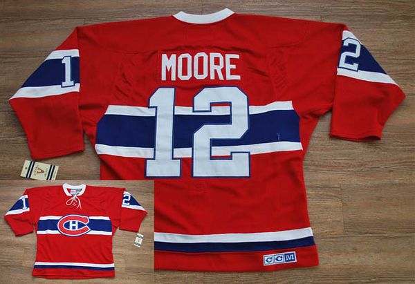 Canadiens #12 Dominic Moore Stitched Red CH CCM Throwback Jersey