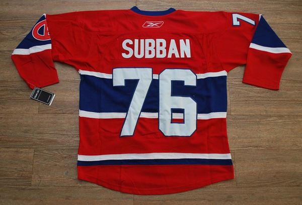 Canadiens #76 PK Subban Stitched Red New CA Jersey