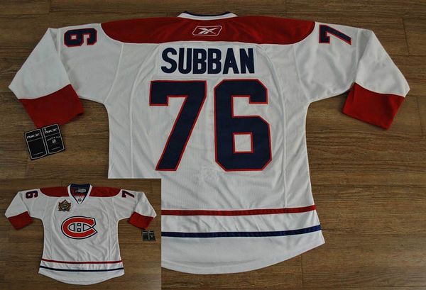 Canadiens #76 PK Subban Stitched White Heritage Classic Style Jersey