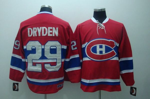 Canadiens #29 Ken Dryden Stitched Red CH CCM Throwback Jersey