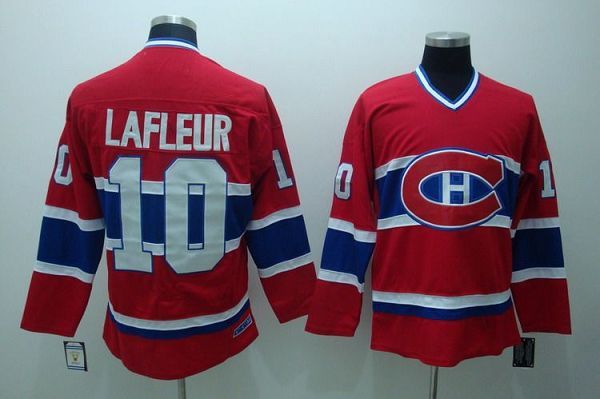 Canadiens #10 Guy Lafleur Stitched Red CH CCM Throwback Jersey