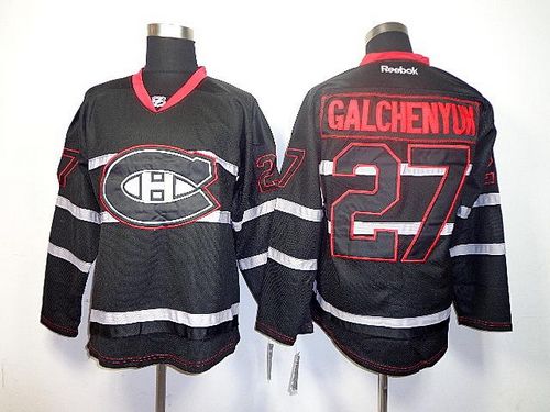Canadiens #27 Alex Galchenyuk Black Ice Stitched Jersey