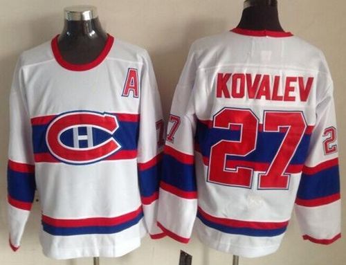 Canadiens #27 Alexei Kovalev White CCM Throwback Stitched Jersey