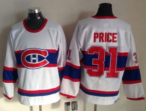 Canadiens #31 Carey Price White CCM Throwback Stitched Jersey