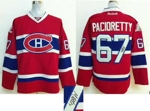 Canadiens #67 Max Pacioretty Red Autographed Stitched Jersey