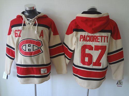 Canadiens #67 Max Pacioretty Cream Sawyer Hooded Sweatshirt Stitched Jersey