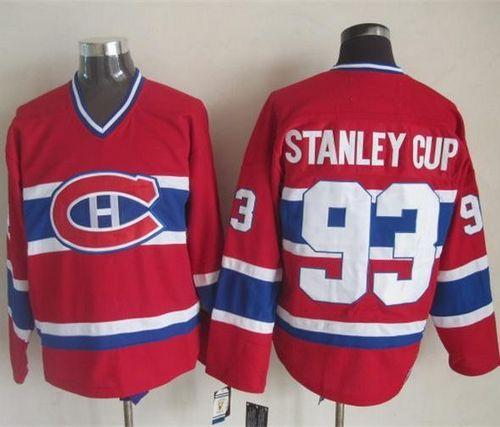 Canadiens #93 Stanley Cup Red CCM Throwback Stitched Jersey