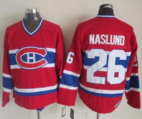 Canadiens #26 Mats Naslund Red CCM Throwback Stitched Jersey