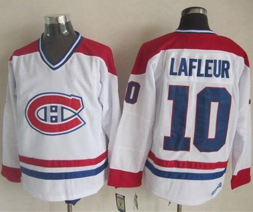 Canadiens #10 Guy Lafleur White CH-CCM Throwback Stitched Jersey