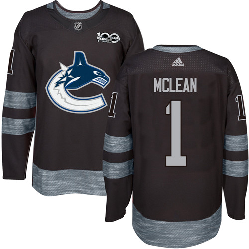 Canucks #1 Kirk Mclean Black 1917-2017 100th Anniversary Stitched Jersey