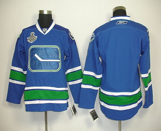 Canucks 2011 Stanley Cup Finals Blank Blue Third Stitched Jersey