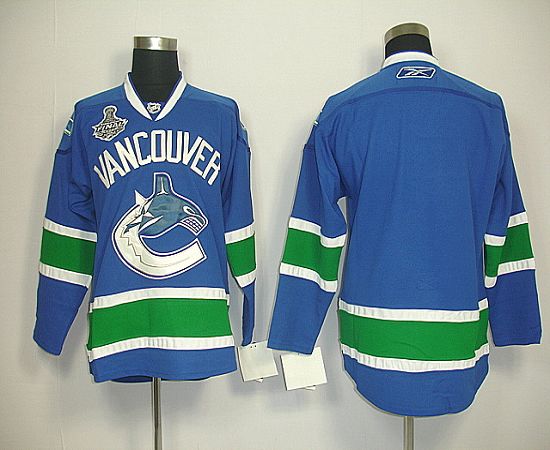 Canucks 2011 Stanley Cup Finals Blank Blue Stitched Jersey
