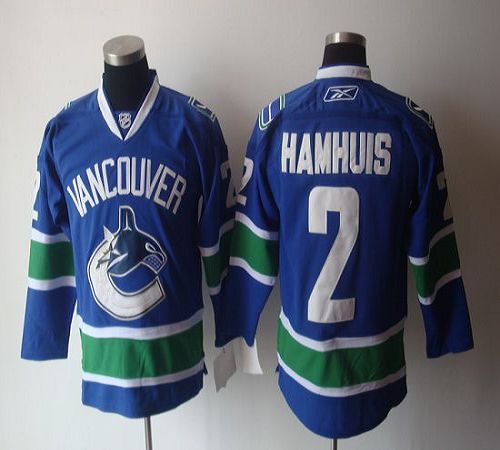 Canucks #2 Hamhuis Blue Stitched Jersey