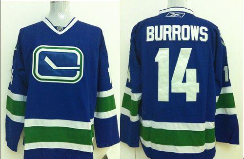 Canucks #14 Alexandre Burrows Stitched Blue Third Jersey
