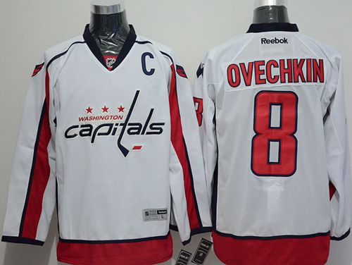 Capitals #8 Alex Ovechkin White Stitched Jersey