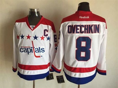 Capitals #8 Alex Ovechkin White Alternate Stitched Jersey