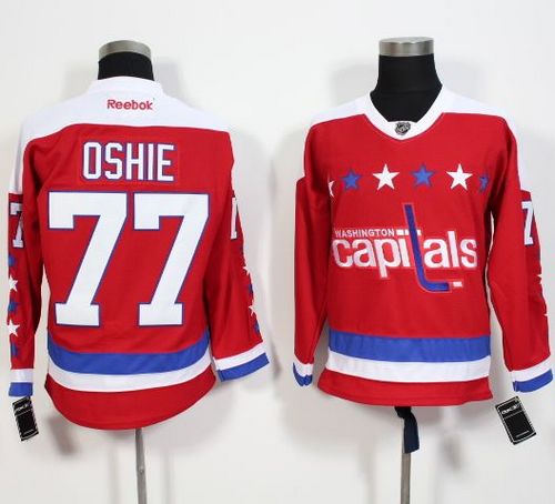 Capitals #77 T.J Oshie Red Alternate Stitched Jersey