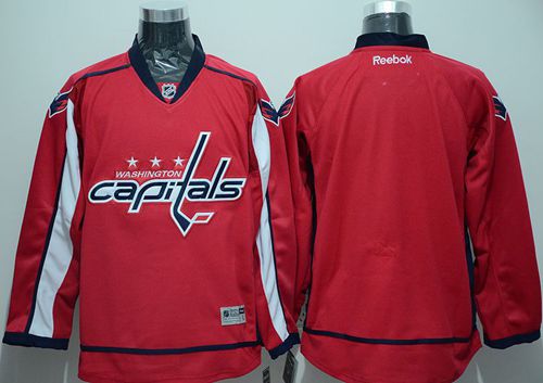 Capitals Blank Stitched Red Jersey