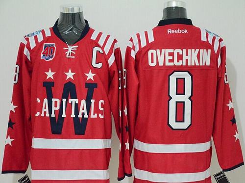 Capitals #8 Alex Ovechkin 2015 Winter Classic Red 40th Anniversary Stitched Jersey