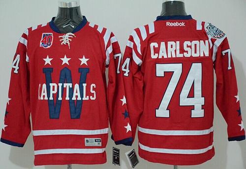 Capitals #74 John Carlson 2015 Winter Classic Red 40th Anniversary Stitched Jersey